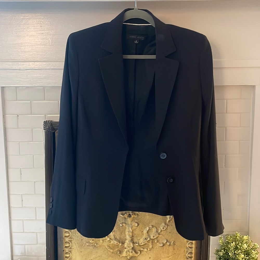 Anne Klein Black Pinstripe Suit Jacket Blazer Woman’s (size 8)